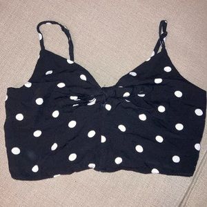 Black Polka Dot Cropped Top